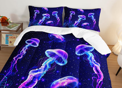 HOSIMA Ocean Themed Jellyfish Full Comforter Set with 2 Pillowcases.