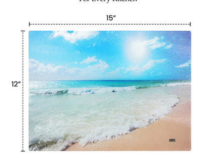 Rogue River Tactical Coastal Shoreline Waves Sandy Beach Kitchen Glass Cutting Board Ocean Decorative Gift