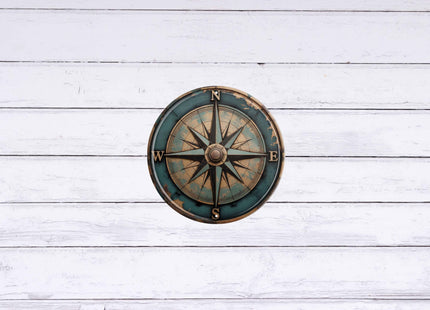 Boho Nautical Compass Funny Rustic Wall Metal Tin Signs Decor 8x8 in