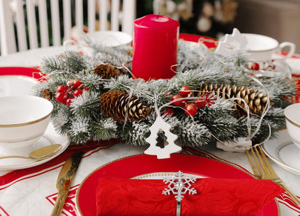Patelai 12 Pieces Christmas Snowflake Napkin Rings Rhinestone, Silver
