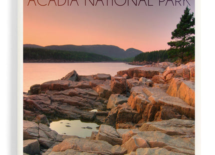 Lantern Press Acadia National Park, Maine, Rocks and Water (Absorbent Ceramic Coaster, Single, Cork Back, Kitchen Table Decor)