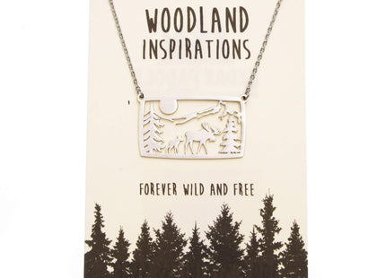 Shag Wear Cedar Paddle Collection of Life Outdoors Moose Scene Necklace