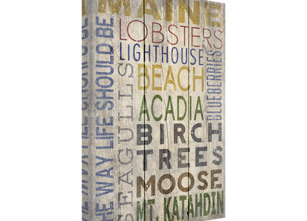 Wrapped Canvas Wall Art - Lantern Press 'Maine' Wall Art for Living Room, Bedroom, or Office Décor - 16x24