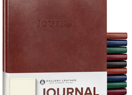 Gallery Leather Journal - Crafted in Maine, USA - Softcover, For Men and Women, For Writing, Work & Travel, 192 Lined Pages - A Safe Space for Your Thoughts - Acadia Tan, 8x5.5, Desk Lined