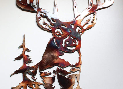 Whitetail Deer Metal Wall Art 19" x 15"
