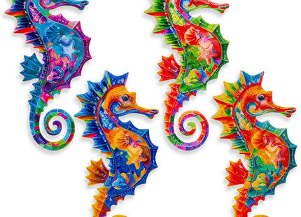 SUNREEK Metal Seahorse Wall Decor, 11'' x 5'' Coastal Seahorse Wall Art for Beach Ocean Garden Patio Pool Bathroom Decorations