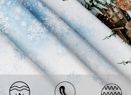 Giwawa Winter Deer Round Tablecloth 60 Inch Pine Tree Table Cloth Holiday Decorative Table Cover for Home Kitchen Dining Room Picnic Party