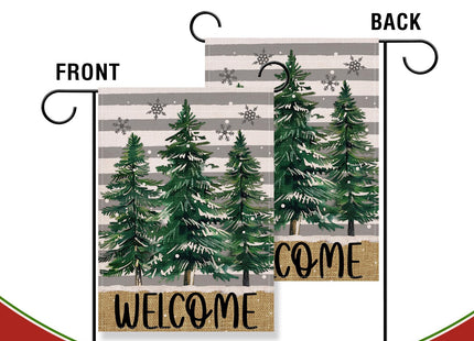 Artofy Welcome Christmas Cardinal Large Decorative House Flag, Xmas Red Bird Pine Cone Needle Yard Garden Outside Decor, Winter Holiday Plaid Burlap Outdoor Home Decoration Double Sided 28 x 40