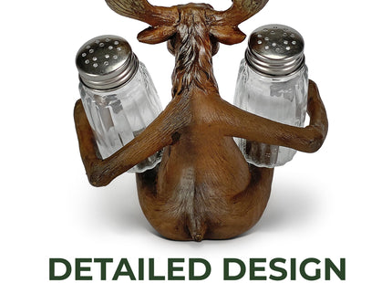 Rivers Edge Products Rivers Edge Products Moose Holding Decorative Salt and Pepper Shakers Set