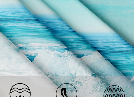 Summer Beach Theme Tablecloth Nautical Blue Round Tablecloth 60 Inch Coastal Holiday Sand Starfish Ocean Table Cloth for Farmhouse Kitchen Decor Polyester Fabric Holiday Table Cover for Party Outdoor