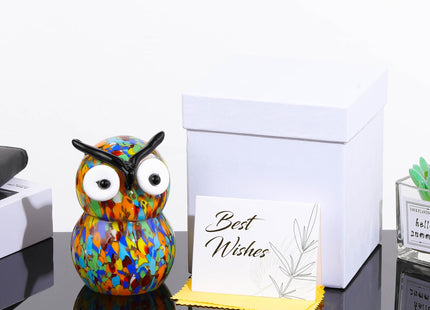 Qianwei Crystals Owl Decor Gifts for Women - Glass Owl Figurines Stuff Gifts for Owl Lovers Owl Decor Statue Paperweight Birthday for Best Friend Keepsake&Paperweight