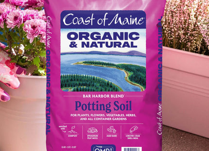 Coast of Maine Organic & Natural Bar Harbor Blend Potting Soil - Organic Soil w/Perlite for Enhanced Drainage & Aeration - for Flowers, Herbs & Veggies, Floral Baskets & Container Gardening (2CF)