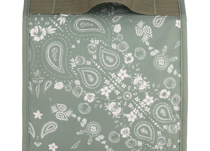 Roxy Insulated Lunch Bag | Reusable | Cooler | Snack Bag | Container | Picnic | Work | Leakproof | Beach | Vacation | Camping, Smiling Seagull - Oil Green Boho Bandana