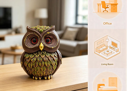 Lwjhzywl Collectible Resin Owl Statue, Creative Decorative Owl Ornament for Living Room Shelf Office Desktop, Unique Home Decor Gift for Owl Enthusiasts (Blue)
