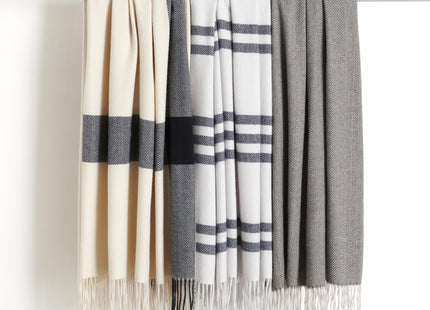 Amazon Basics Cozy Room Décor Throw Blanket, Lightweight, Recycled Polyester, Machine Washable, 50"x 60", Dark Gray and Light Gray Herringbone