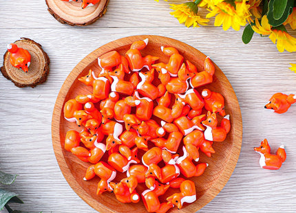 Geelin 50 Pcs Mini Resin Fox Bulk Small Fox Birthday Decorations to Hide