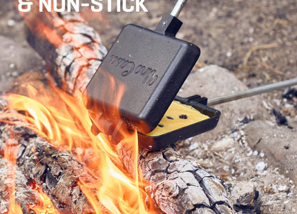 Uno Casa Pie Iron - Cast Iron Campfire Sandwich Maker for Camping, Single
