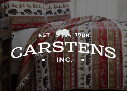 Carstens Rustic Cabin Country Bedding Set, 3-Piece Microfiber Quilt, Rustic Cabin & Lodge Stripe, King