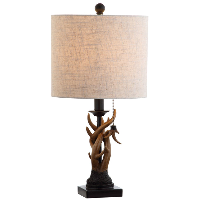 JONATHAN Y Gaston Rustic Faux Antler Resin Table Lamp 20.5", Brown