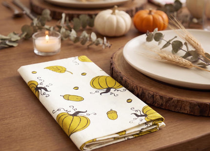 PurpleEssences Pumpkin Cloth Napkins, 18x18 in - Acorn