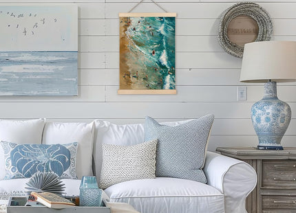 Jvpke Beach Wall Decor, Coastal Surf Wall Art Poster Framed, Surf Room Decor, Beachy Room Decor Aesthetic, Beachy Canvas Wall Decor Prints for Home Bedroom Living Room Decorations, 12x16 Inch