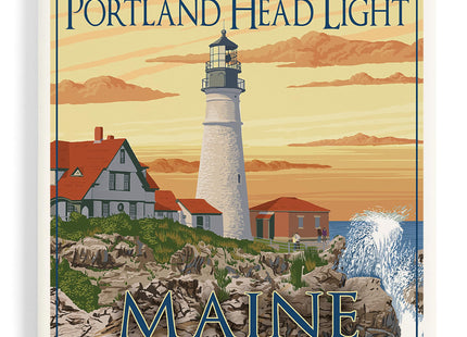 Lantern Press Portland, Maine, Portland Head Light (Absorbent Ceramic Coaster, Single, Cork Back, Kitchen Table Decor)