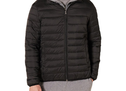Amazon Essentials Men's Packable Lightweight Water-Resistant Puffer Jacket (Available in Big & Tall), Black, Large