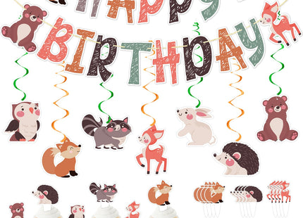 33Pcs Woodland Birthday Party Decoration