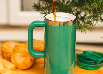 RTIC 16oz Road Trip Travel Mug with Lid and Handle, Pine Tree Glitter