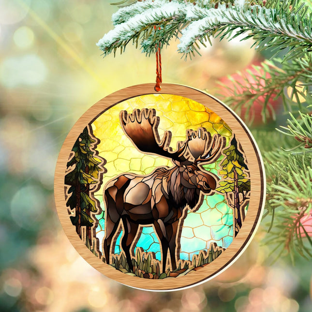 Moose Christmas Ornament 2025 - Moose Ornament for Christmas Tree - Xmas Gifts for Friends, Coworker, Hunters - Wildlife Animal Ornaments - Farmhouse Rustic Tree Décor Hanging Ornament