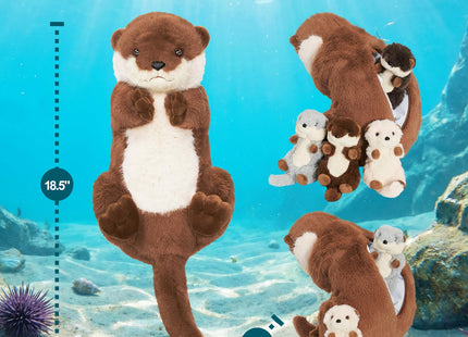 OUOZZZ 18.5" Otter Stuffed Animal 5-in-1 Otter Plush Toy for Girls Boys