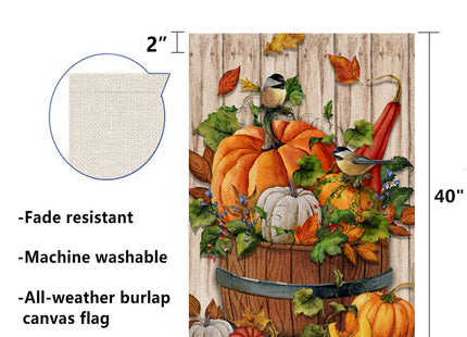 Covido Home Decorative Pumpkin Gourd Chickadee Large House Flag