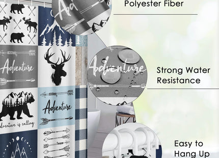 Pamnest Shower Curtain Set 4 Pieces Moose Bear Bathroom Sets