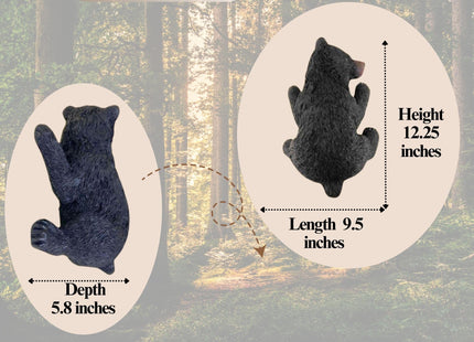 BestGiftEver Resin Black Bear Sculpture - Cub Tree-Mounted Ornament