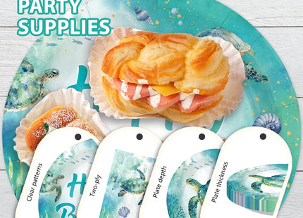 96Pcs Sea Turtle Birthday Party Decorations for Sea Beach Serves 24