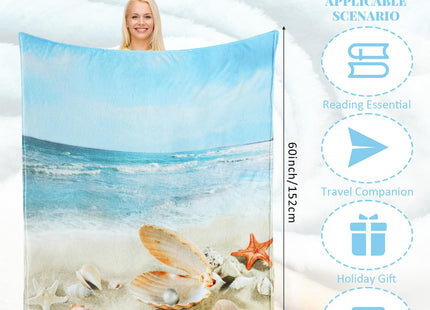 Breling Nautical Coastal Throw Blanket Beach Themed Gift 50x60 Inch