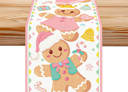 Unittype Christmas Pink Gingerbread Table Runner, 13 x 72 Inch