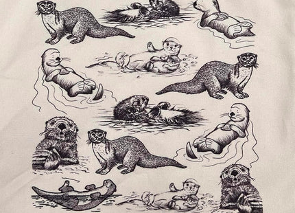 TRUMPETIC Sea Otter Tote Bag, Otter Tote Bag, Otter Bags, Wildlife Bag, Otter Lover Gift Otter Totes Bag for Women woman Otters Of The World Sea Otter Animal Lover Gift 15x15in Natural Canvas Cotton
