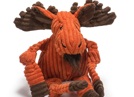 HuggleHounds Knottie Plush Dog Toy - Dog Stuffed Animal Toy, Puppy Toys, Squeaky Dog Toy for Small, Medium & Large Dogs, Durable Plush to Keep Them Busy - Morris Moose, Large
