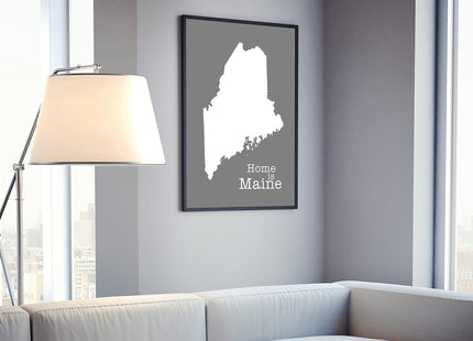 Maine Map Wall Art, Maine Modern Map Poster Print, City Map Wall Decor, Maine State Poster, Office Wall Decor, Kids Family Room Wall Art - 24x36
