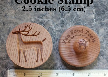 Fun Food Tools, Wood Cookie Stamp, 2.5 Inch (Reindeer CS-050)