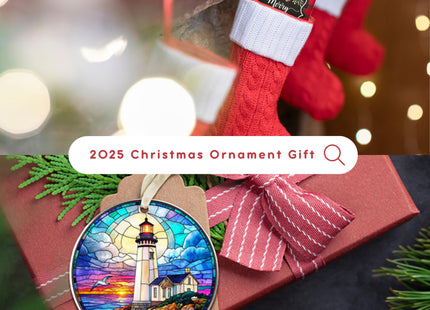 KatAndNat Lighthouse Ornament - Lighthouse Christmas Ornaments, Ocean Beacon Ornaments for Christmas Tree - Lighthouses Keepsake for Women, Ocean Lovers - Acrylic Ornament 2025