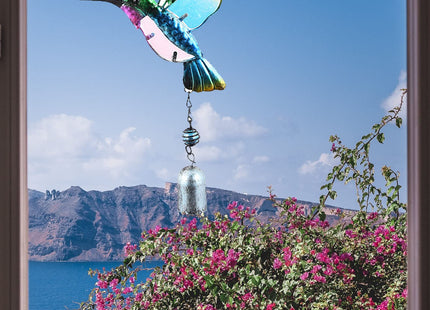 Hummingbird Decor with Bell, Hummingbird Wind Chimes, Hanging Bell Decorations for Yard, Garden, Home and Outdoor, Gift for Mom