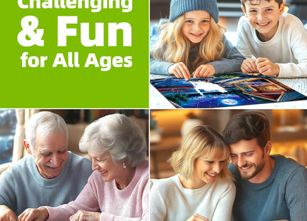 PuzzOne Puzzles for Adults 1000 Pieces - Moonlit Canoe Lake Cottage