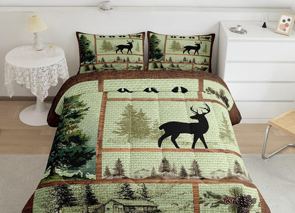 Moose Bear Pine Comforter Set Twin Size Girls Boys Kids Bedding