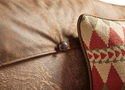 HiEnd Accents Wilderness Ridge 5-PC Rustic Lodge Corduroy Stripe Bedding Set (Olive, Brown & Red), Twin