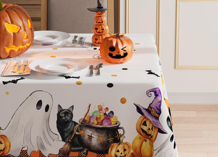XCHI Halloween Ghost Pumpkin Rectangle Tablecloth Decorations 60x84 Inch