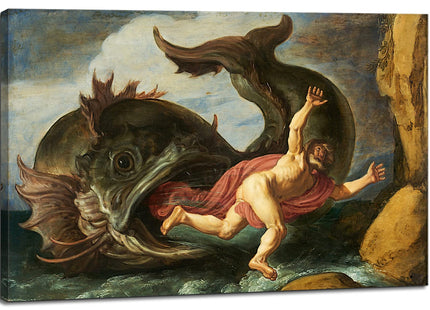 artprints1stop Canvas Print Wall Art - Jonah and The Whale, 1621 by Pieter Lastman - 24x16 inches