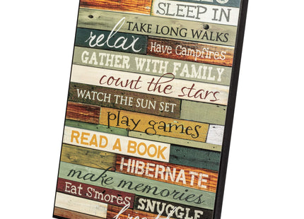 P. Graham Dunn Cabin Rules Colorful Distressed Wood 16 x 12 Wood Wall Art Sign Plaque