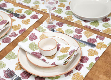 PurpleEssences Fall Cloth Dinner Napkins 18x18 in - Autumn Leaves